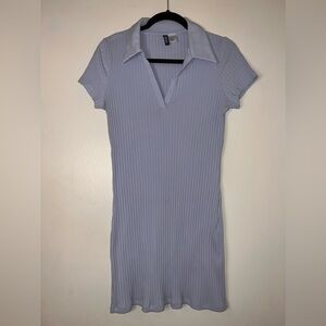 Light Blue Ribbed Dress